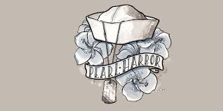 Pearl-Harbor-Hat-and-dogtag-drawing