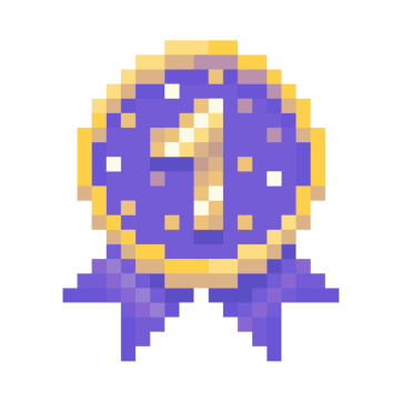 Pixelated image of a No.1 ribbon