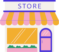 Image of a cartoon storefront